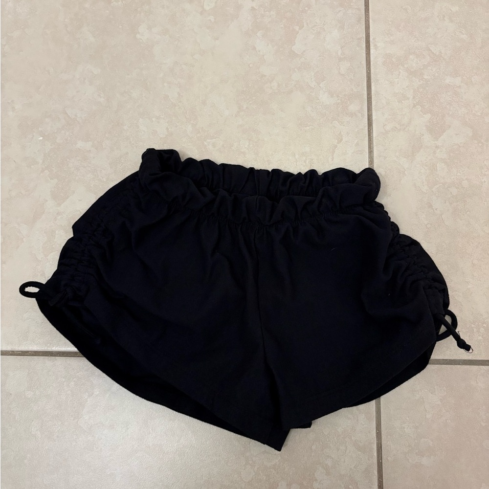 Kids Black Elastic Waist Shorts